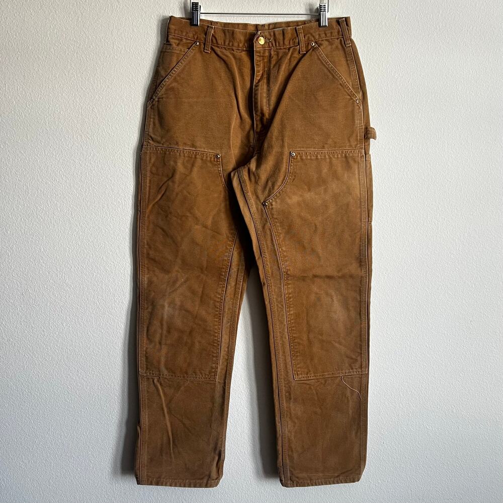 Carhartt B01 BRN brown double knee work wear carpenter pants
